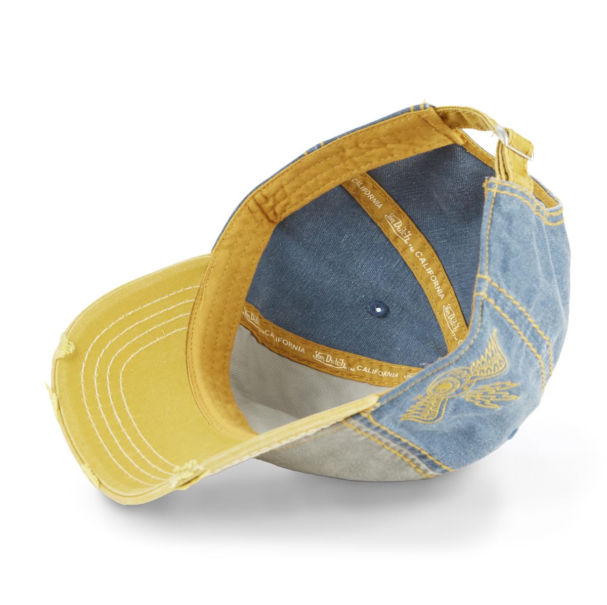 Von Dutch Czapka z daszkiem dla dorosłych z przodu z haftem efekt zużytego retro czaszki