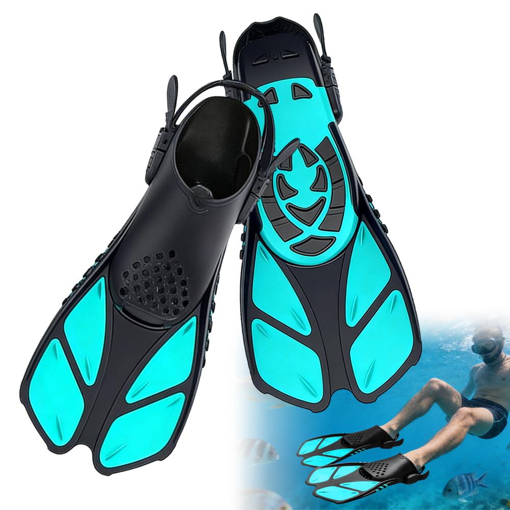 Palmes de natation réglables pour adultes et enfants, palmes de plongée et palmes de plongée, compactes et confortables avec talon ouvert