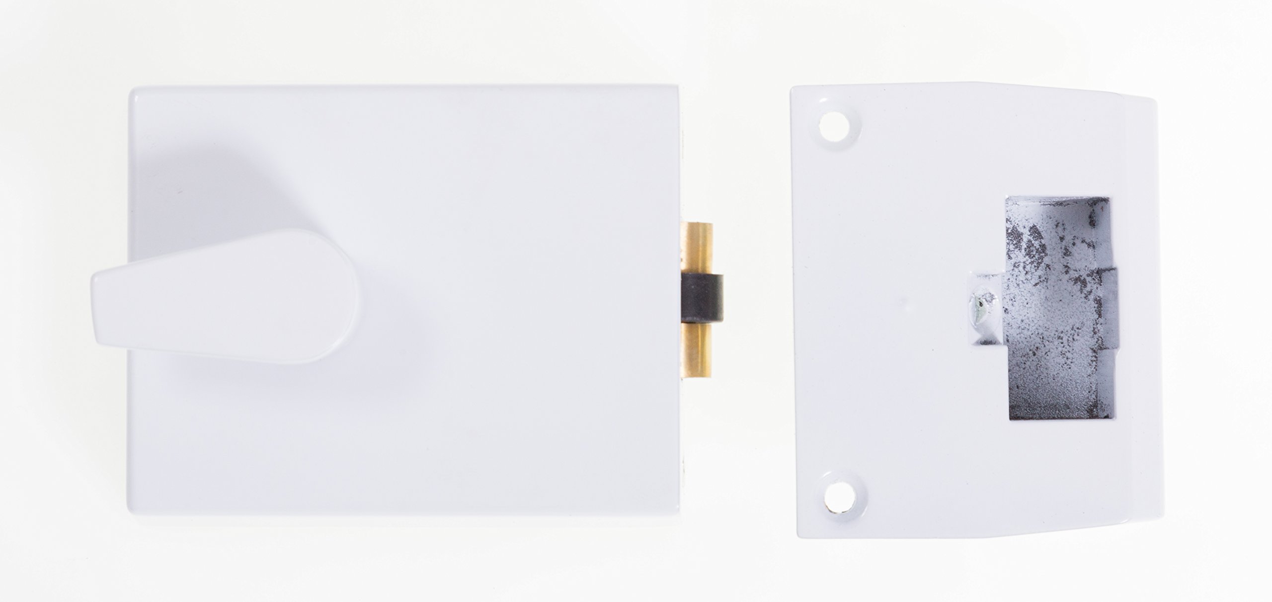 Bary White Newstar Roller Bolt Night Latch - 60Mm Backset (White)