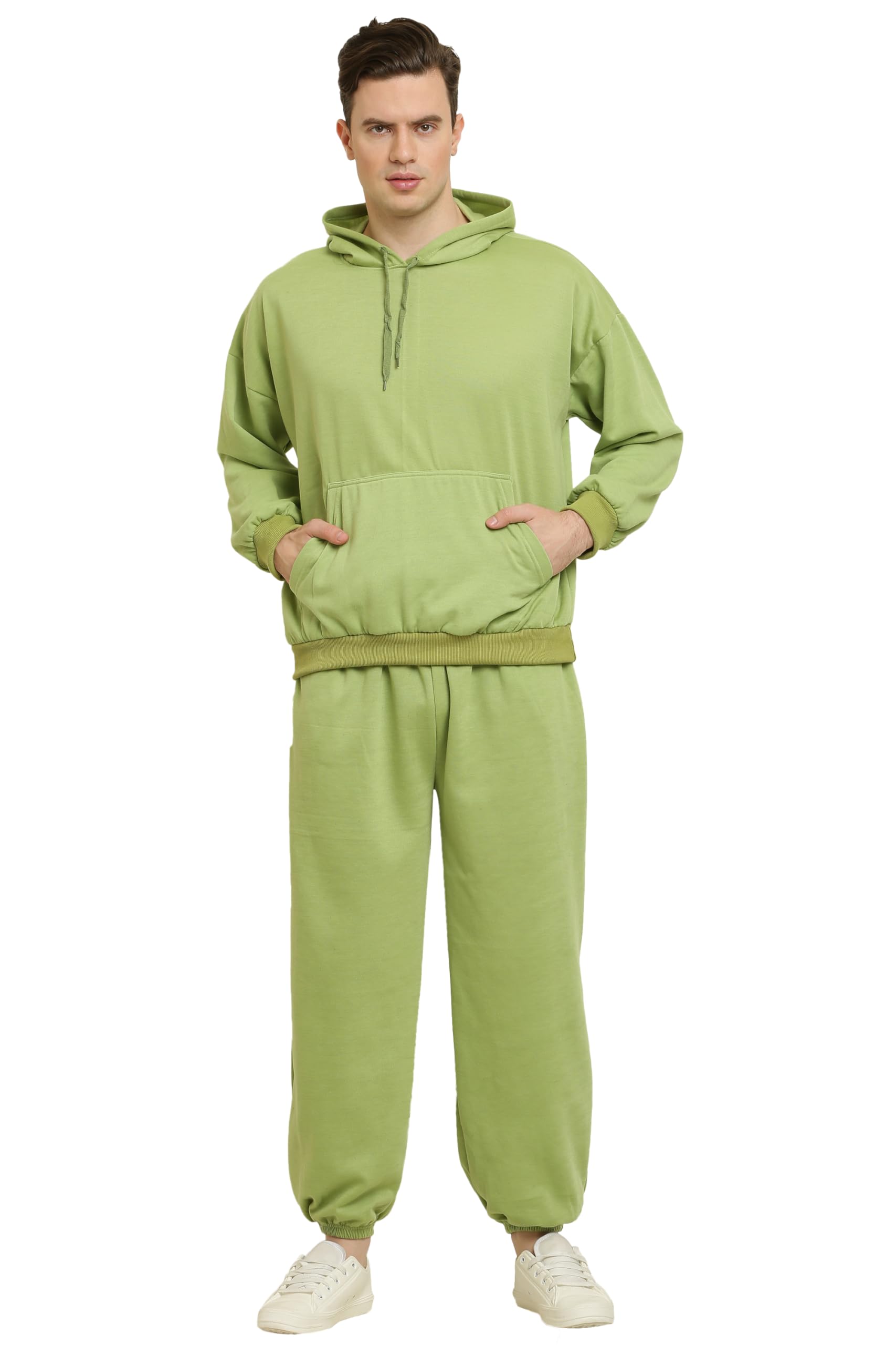 CANIDAE Men's Fleece Long Sleeve Pullover Hoodies Set Full Length Winter Nightwear Pajama and Hoodie Set Tracksuit Gym Suit Night Suit-image-10