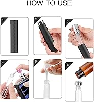 Vista 5 de LISAPACK Botella de spray atomizador de perfume 8ML (2 PCS) Dispensador de colonia vacío portátil (negro, gris)