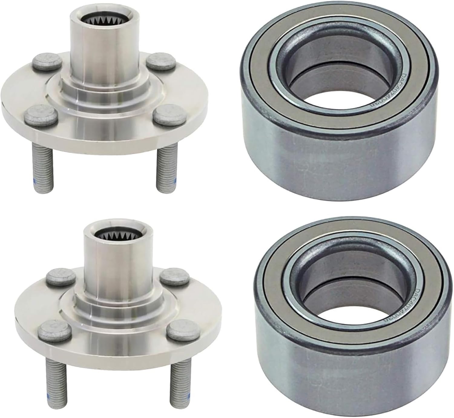 Maxfavor 4PCS Front Wheel Hub Bearing Assembly Fit for Mitsubishi 2002 2003 2004 2005 Lancer ES 2.0L / 2000 2001 2002 Mirage DE LS 1.8L