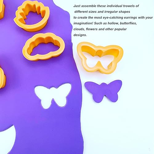 Miniatura 3 de CKANDAY Paquete de 25 cortadores de arcilla polimérica para hacer aretes con 8 herramientas de perforación 33 kits de escultura y hendidura redonda