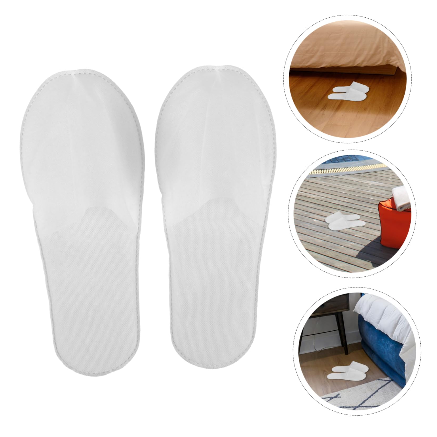 Ciieeo 10Pairs Disposable Spa Slippers for Guests Non Slip Closed Toe Design Comfortable and Pack for Hotels Spas and Home Use Bulk Slippers