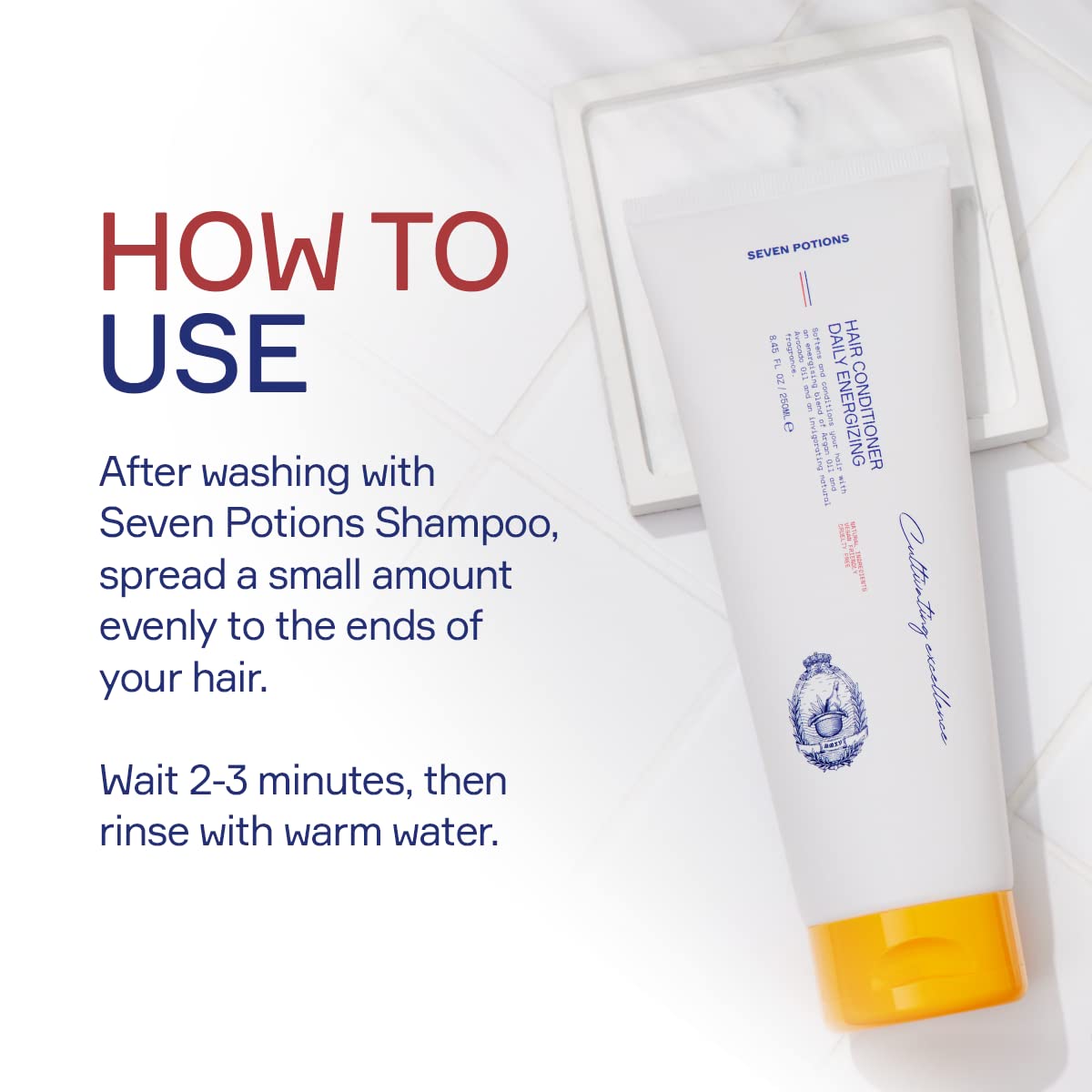 Seven Potions Hair Shampoo and Conditioner Set – Natural Hair Wash For Men + Lightweight Conditioning Cream For All Types Of Hair (8.45 FL OZ each)