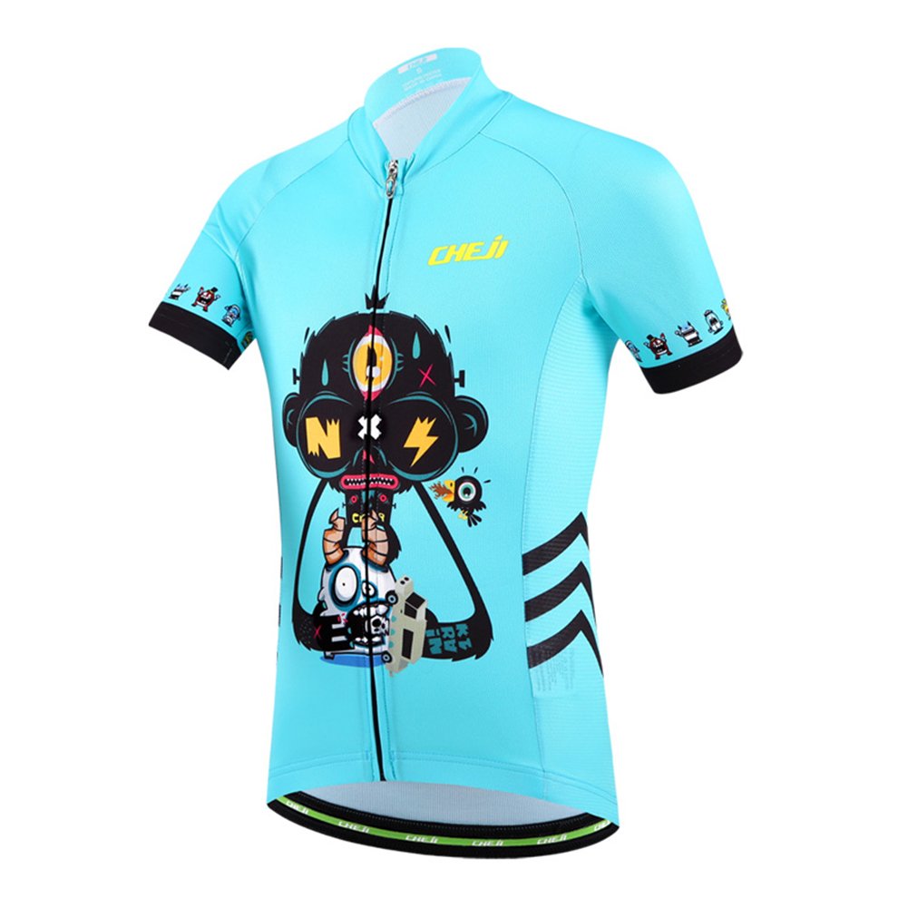 Enfant Maillot de Cyclisme Shirt, Camouflage Jaune