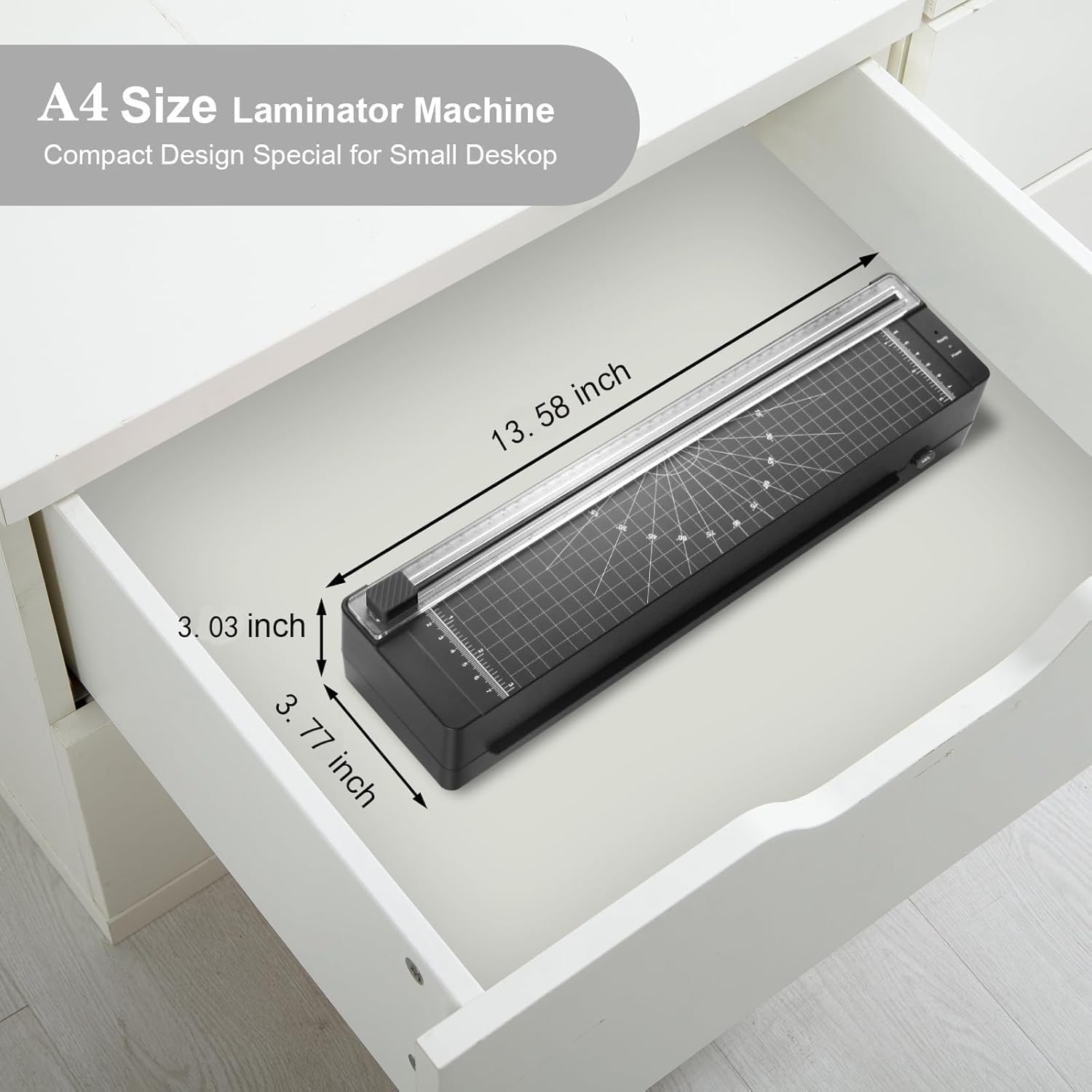 Kit de plastification thermique de 22,9 cm avec 10 pochettes de plastification, massicot intégré et rondeur d'angle, préchauffage rapide en 2 minutes – Plastifieuse personnelle compacte pour la maison