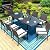PHI VILLA 9 Piece Outdoor Dining Set for 8, Expandable Metal Dining Table & Cushioned Rattan Chairs for Patio, Deck, Yard