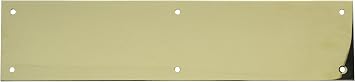 Baldwin 2123 3-1/2 Inch x 15 Inch Solid Brass Square Edge Push Plate, Lifetime Polished Brass