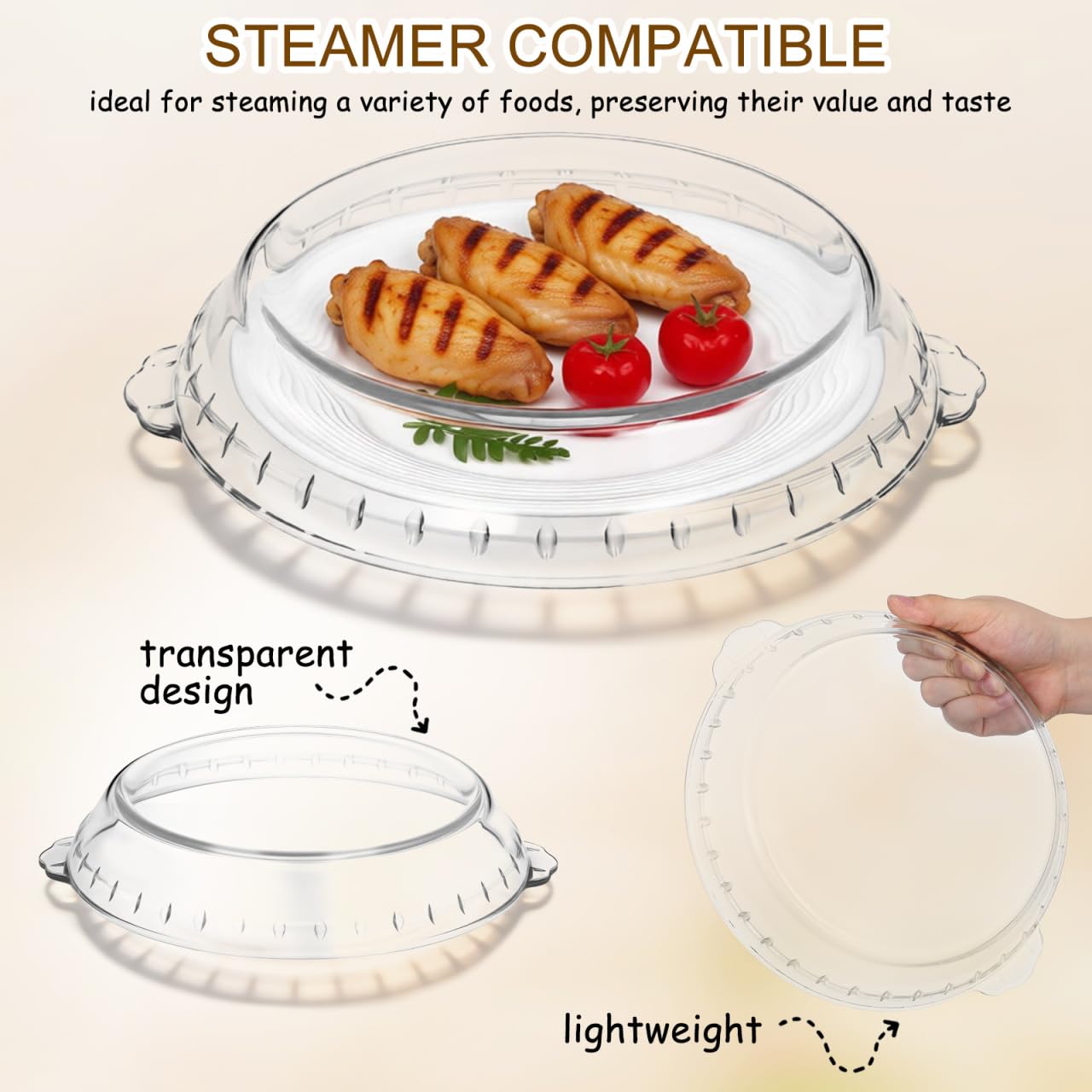 Cabilock Couvercle Verre Transparent pour Micro Ondes et Four Résistant Chaleur et Éclaboussures Compatible avec Plat à Quiche Cuisson Nettoyage Facile Au Lave