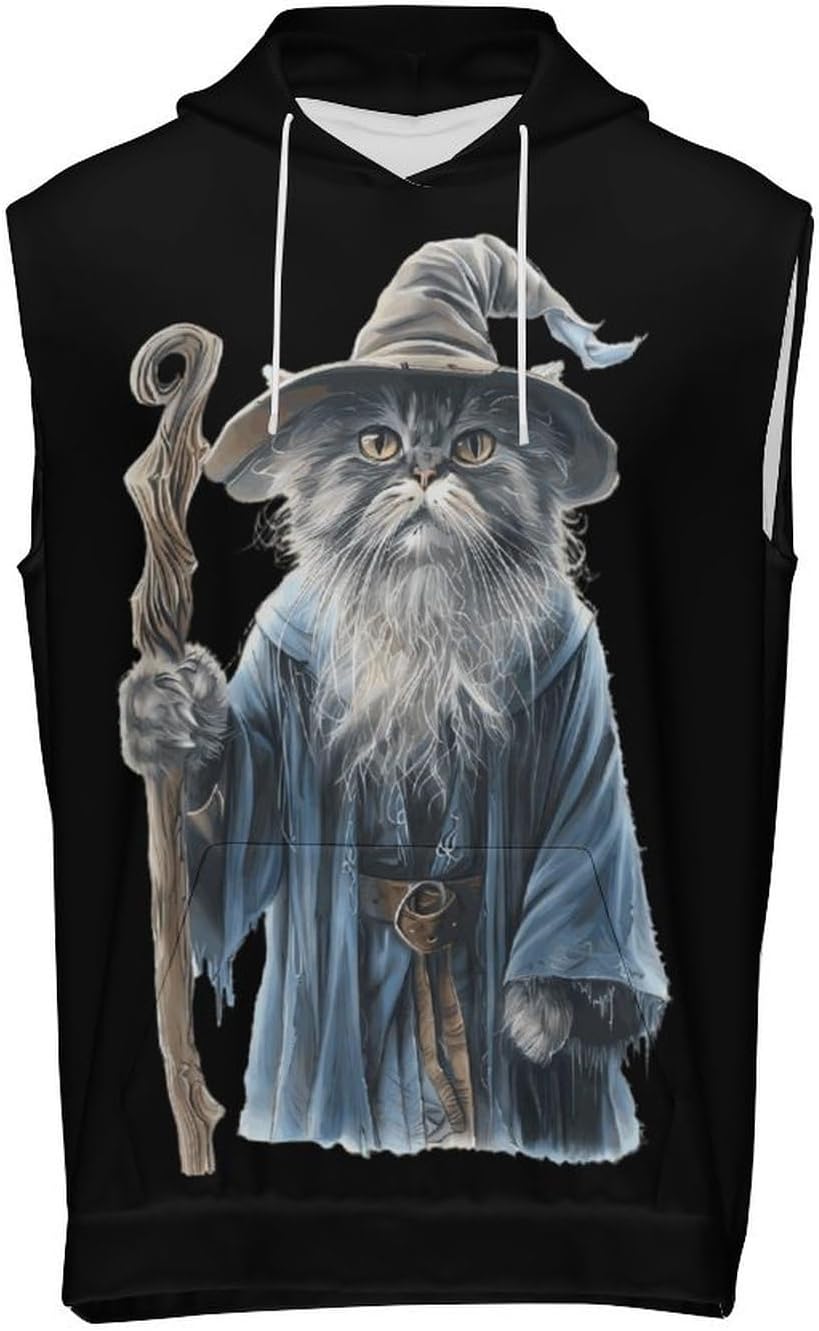 Men's Workout Hooded Tank Tops Sleeveless Muscle Gym T-Shirts