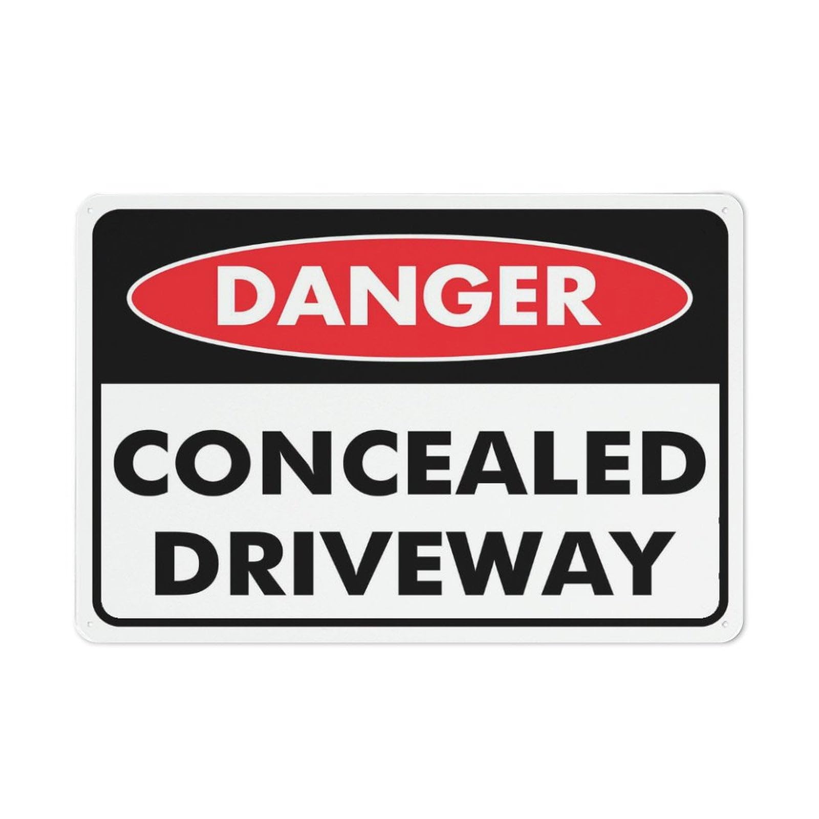Peiyeety A05 Danger Concealed Driveway Sign 12X8 Inches Metal Aluminum Signs, Weather Resistant, Weatherproof, Indoor Or Outdoor