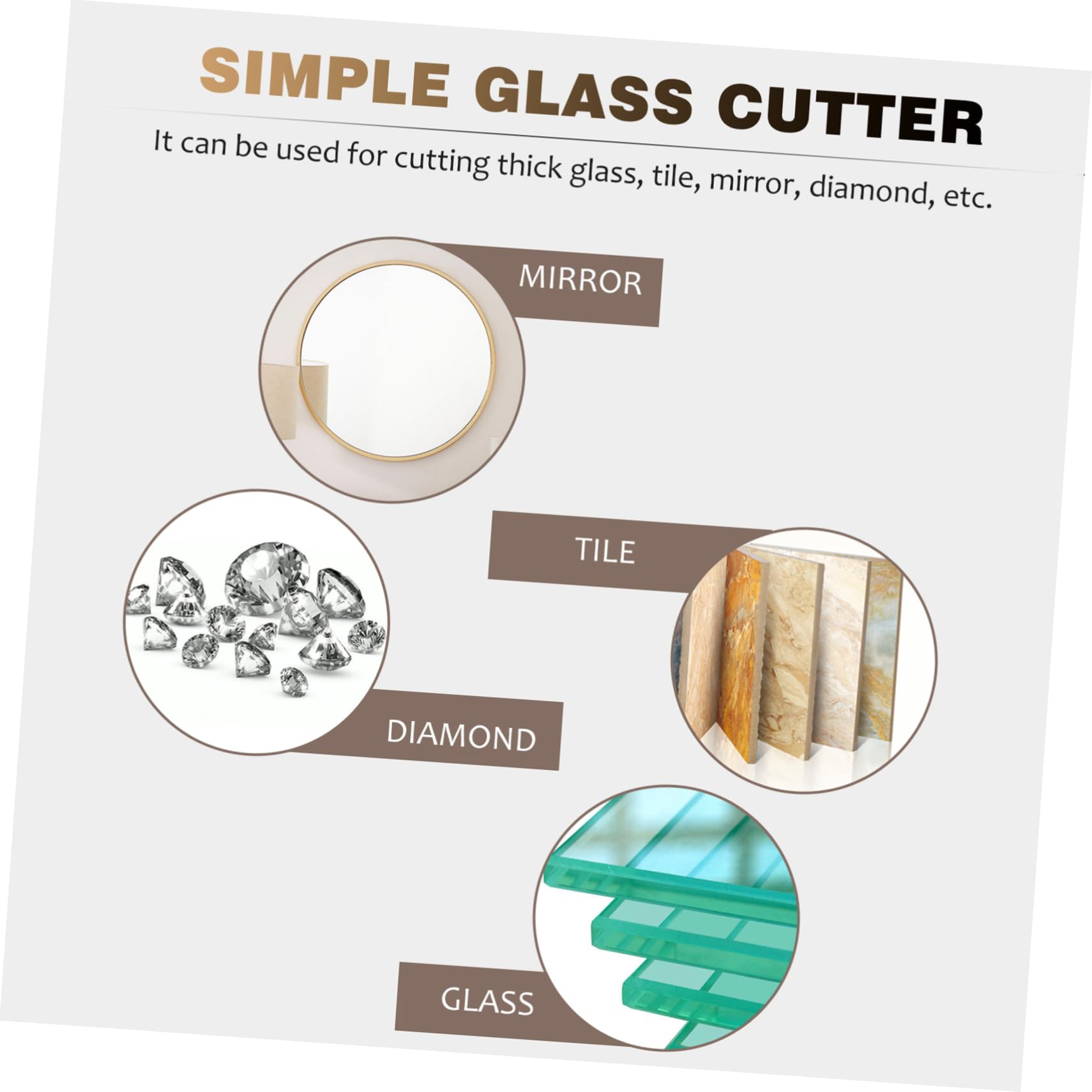 Housoutil Glass Circle Cutter Metal Glass Cutter Compasses Practical Cutting Tool