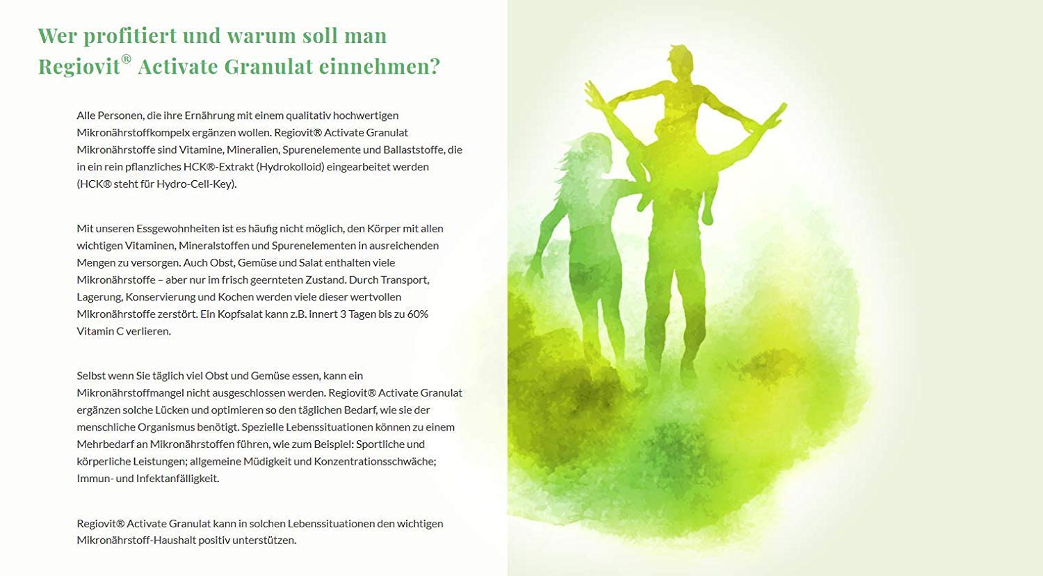 REGIOVIT® Activate Granulat Vitamin Mineralstoff-Komplex I Mikronährstoffe Hochdosiert I Multivitamin-Präparat mit Mineralien-Komplex Spurenelemente Ballaststoffe I Vitamin-Komplex Vegan 176g