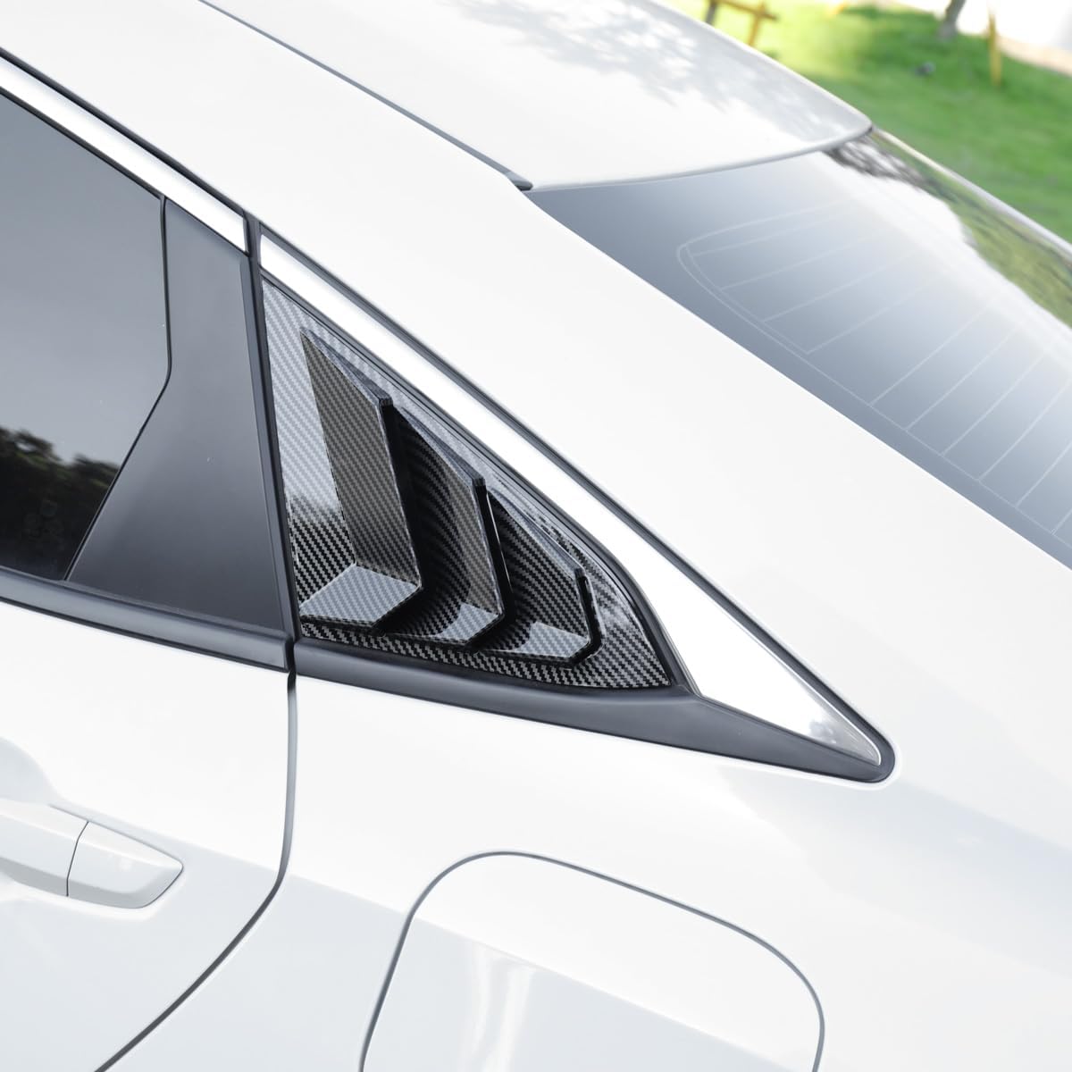 YINGTUU for Honda Civic 10th Gen 2016-2021 Sedan Car Exterior Accessories Stickers Rear Side Window Louvers Air Vent Scoop Shades Cover Blinds Trim Carbon Fiber