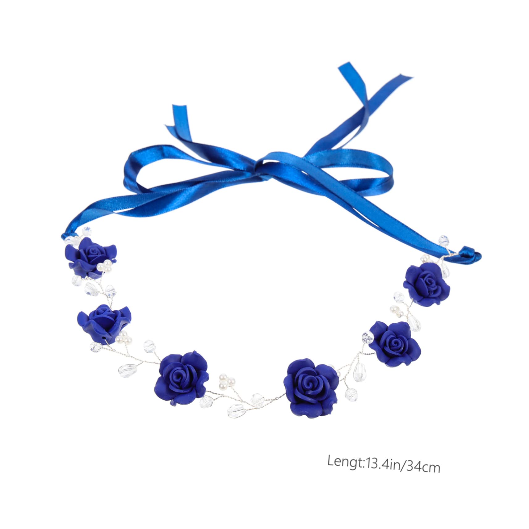 FRCOLOR 4 Diademas de de Imitación con Diseño de de Imitación para El Pelo Tocado de Novia para Mujer Color Azul Marino