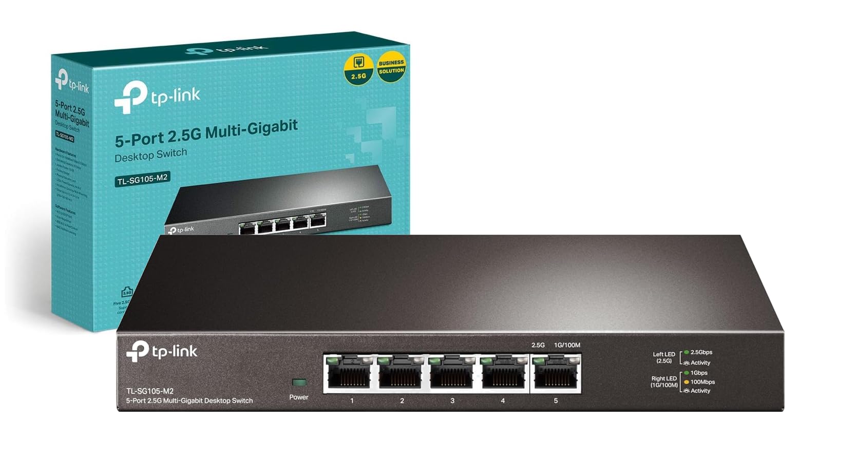 TP-Link TL-SG105-M2 | Przełącznik 2.5G 5× 2.5 Gb/s | Metalowa obudowa | Plug & Play | Obsługa backhaul do NAS i WiFi 6