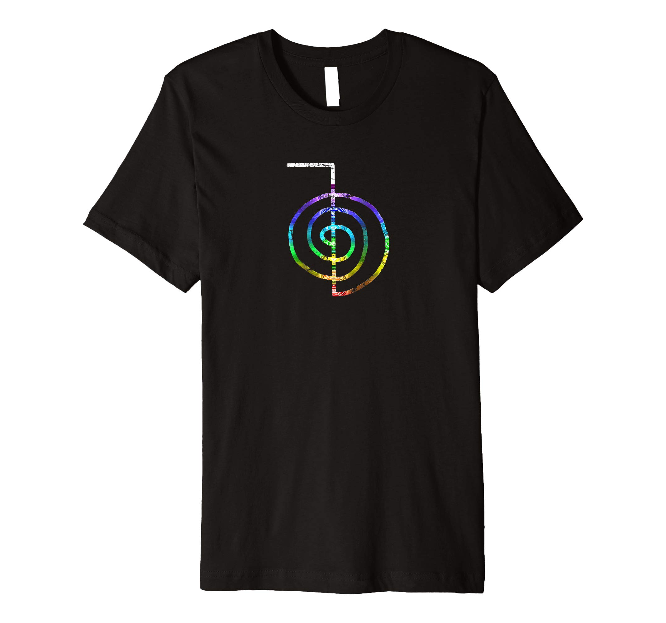 Wrinkled HippieReiki T-Shirt Reiki Symbol Choku Rei Shirt Chakra colors T-ShirtOEKO-TEX STANDARD 100