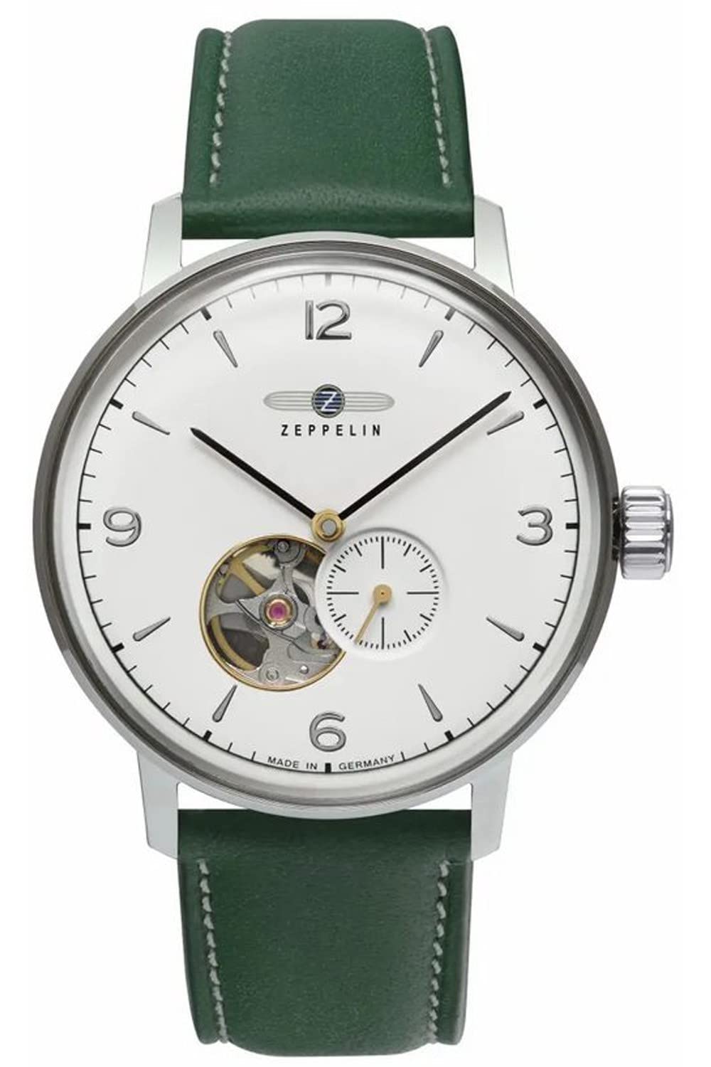 Zeppelinlz129 Hindenburg Mens Analog Automatic Watch with Leather Bracelet 8066-1n