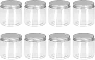Amazon｜uxcell 透明なプラスチックジャー シルバーアルミ蓋付き