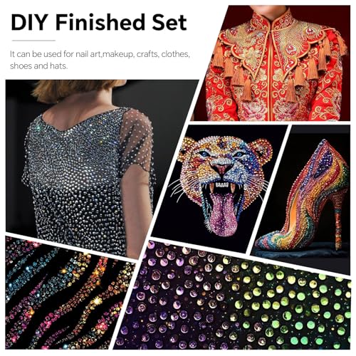 Image of Hotfix Rhinestones Bulk 3000PCS SS10 (2.7-2.9mm), Rainbow Glass Rhinestones for Clothes, Tumblers, Shoes DIY, Heat Transfer Flatback Gems for Crafts & Decoration
