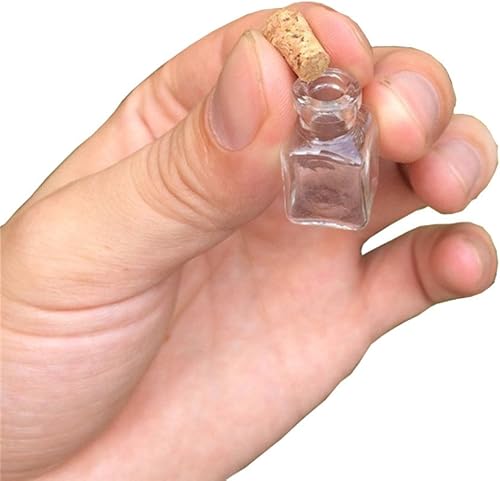 Miniatura 4 de Mini lindas botellas de vidrio colgantes mezcladas 10 formas pequeñas botellas colgantes DIY con corcho, frascos de bricolaje regalos frasco (10,