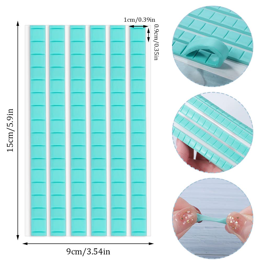 SUMAJU 408 PCS Adhesive Sticky Tack - Removable Mounting Putty - Reusable Wall Safe Tack Putty for Wall Hanging Pictures, Posters, Museum, Cleaning, Nail (White, Pink, Green, Blue)