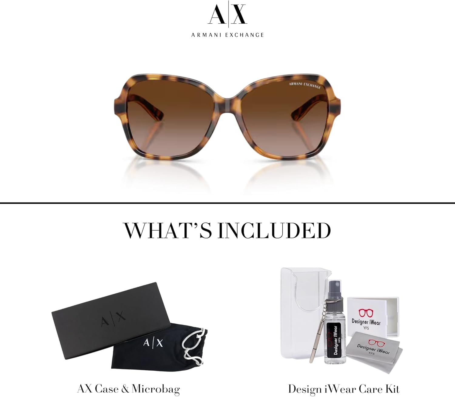 Armani Exchange AX4029S FIT Cateye Sunglasses For Women+BUNDLE with ACCESSORY EYEWEAR KIT - Image 6