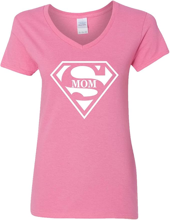 Super Mom V-Neck T-Shirt Womens 
