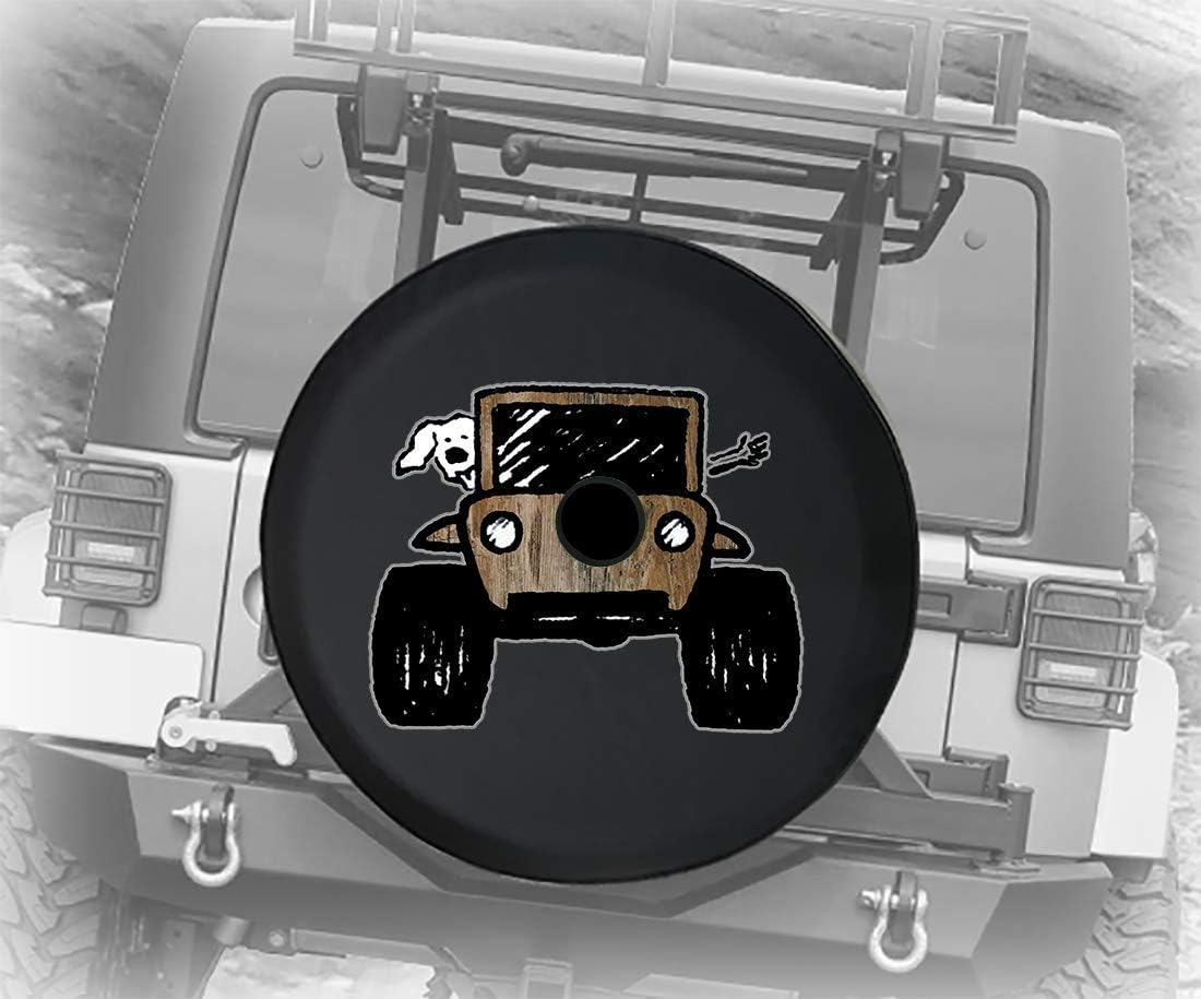 Spare Tire Cover Paw Prints Wood Barn Distressed Country fits 2018 2019 2020 JL Accessories with Backup Camera 32 Inch Backup Camera