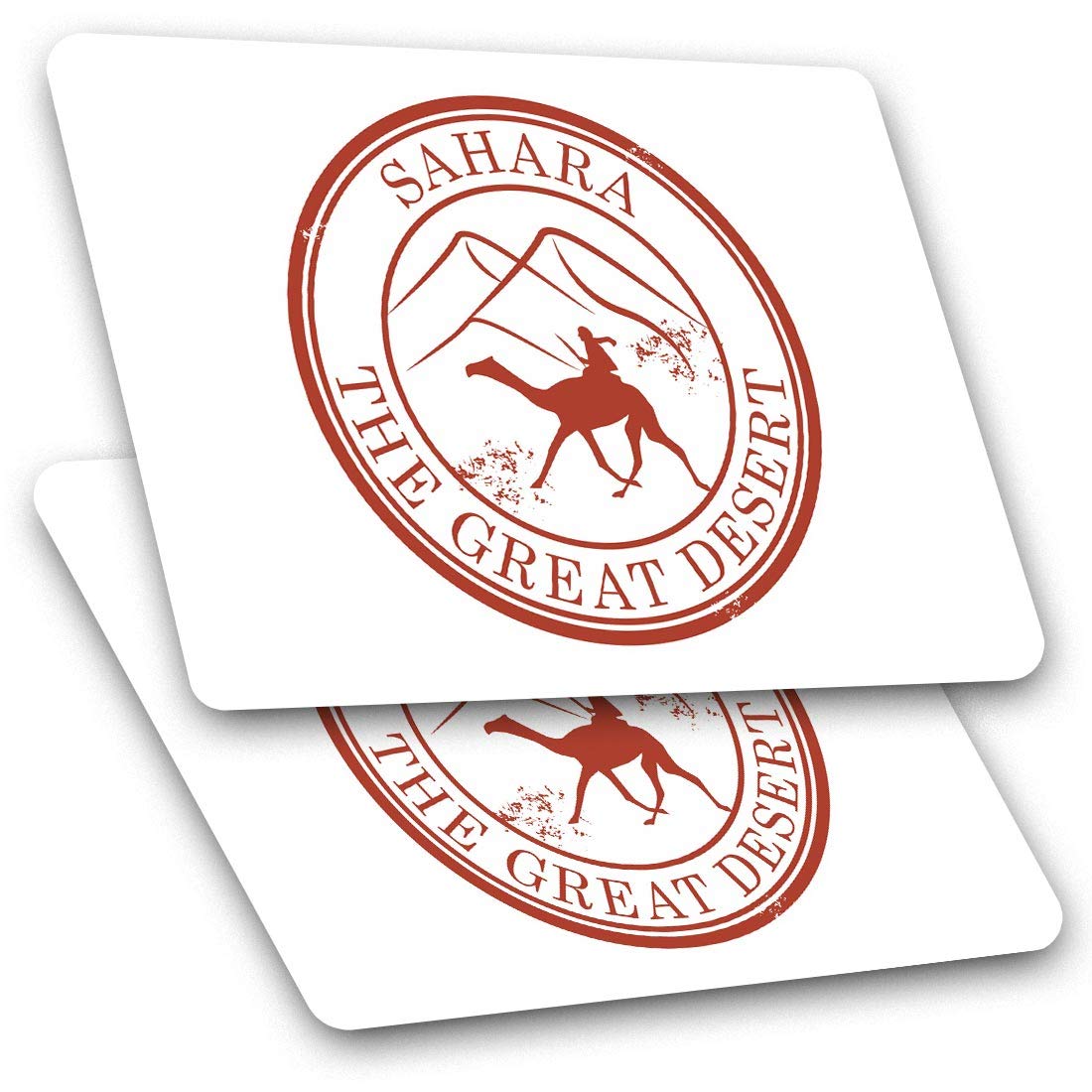 2 x 10cm Rectangle Vinyl Stickers - Sahara The Great Desert Travel Camel 4745