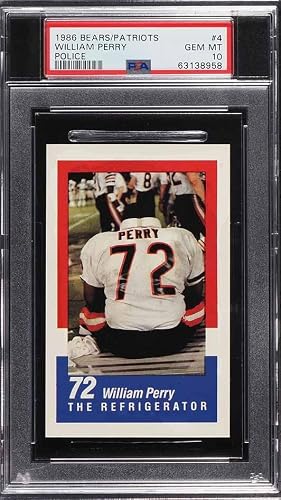 1986 BEARS/PATRIOTS Police #4 William "The Refrigerator" Perry Rookie Card PSA 10