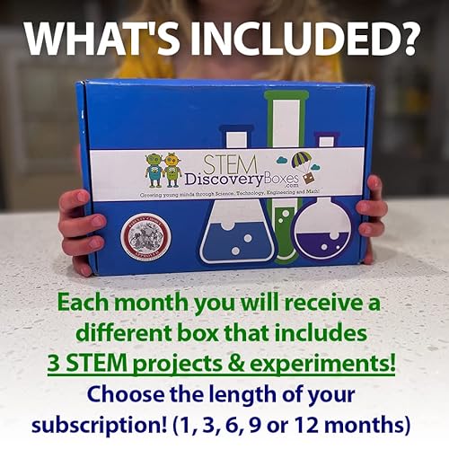 Stem Discovery Boxes 6 MONTH (18 STEM PROJECTS) Monthly Subscription Kit - 6 Month Box - 18 Stem Projects - Boys & Girls - Children Ages 7-Teen - Educational Science Learning Toys & Lab Experiments Set - Perfect Kids Gift Crate thumb #2