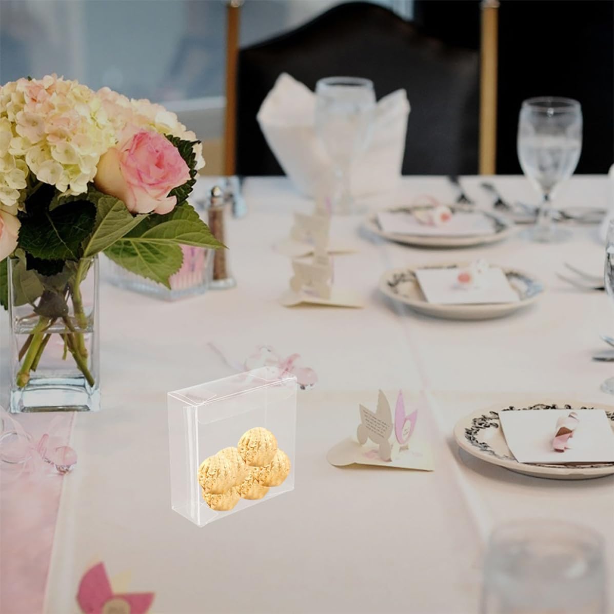 ARTIBETTER 100pcs Packaging Boxes Cube Shape Pvc Tear-resistant Small Favor Boxes with Design for Creative Decorations and Gatherings