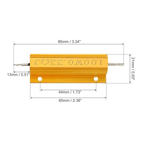 Miniatura 8 de PATIKIL Resistencia de carcasa de aluminio de 100 W y 2.2 ohmios, paquete de 2 resistencias de carcasa de aluminio, resistencias de bobinado de