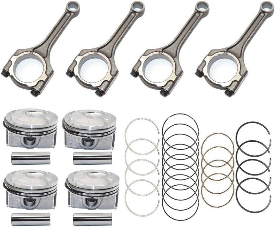 Connecting Rod Piston Ring Kit 1.6L DOHC Compatible with Automotive Motorcycle Parts Accent Rio G4FD G4FC 23510-2B010 23041-2B600 23041-2B610
