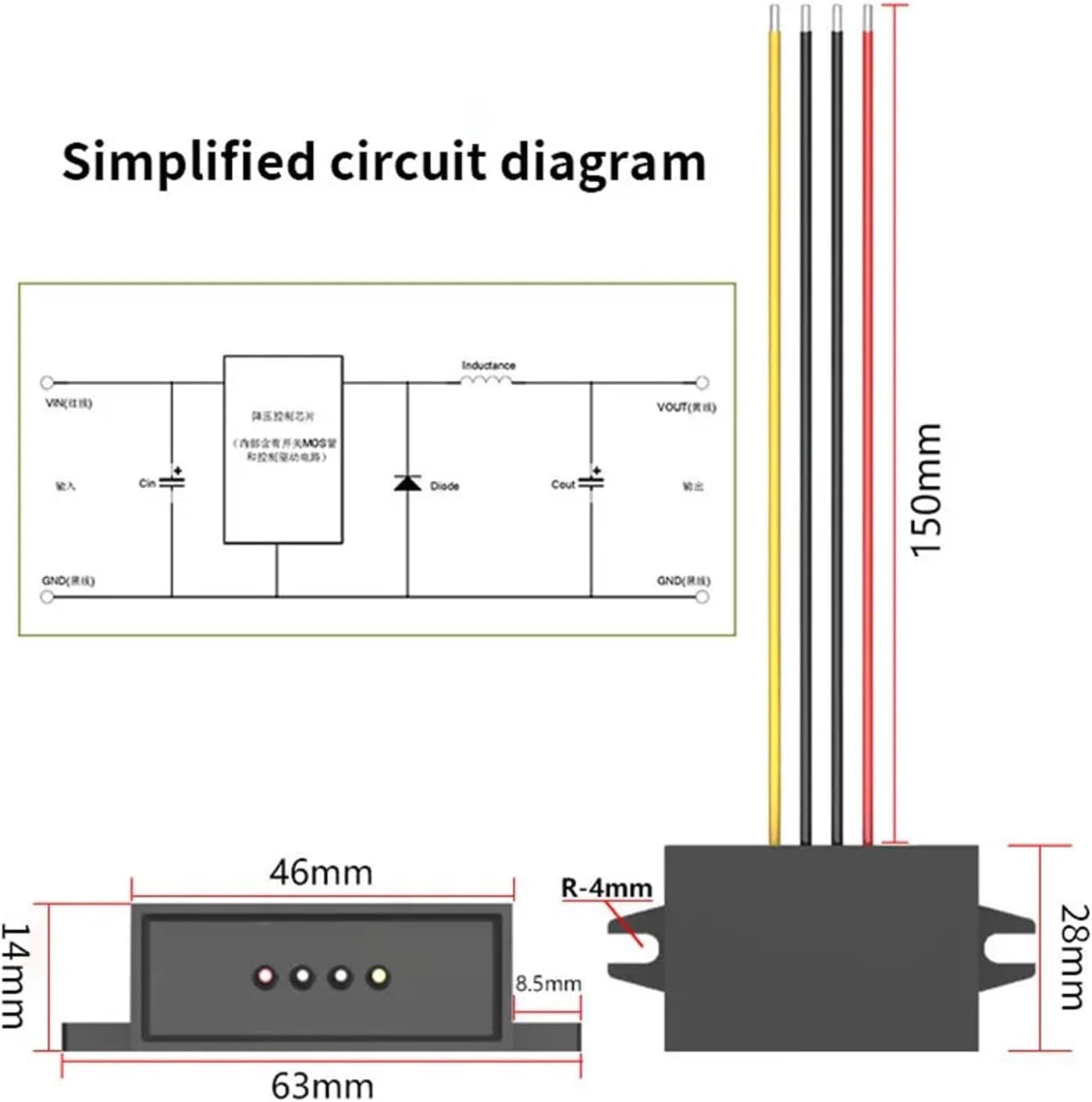 12V to 5V Step Down 24V to 5V Converter Waterproof Step-Down Module Power Converter DC - DC