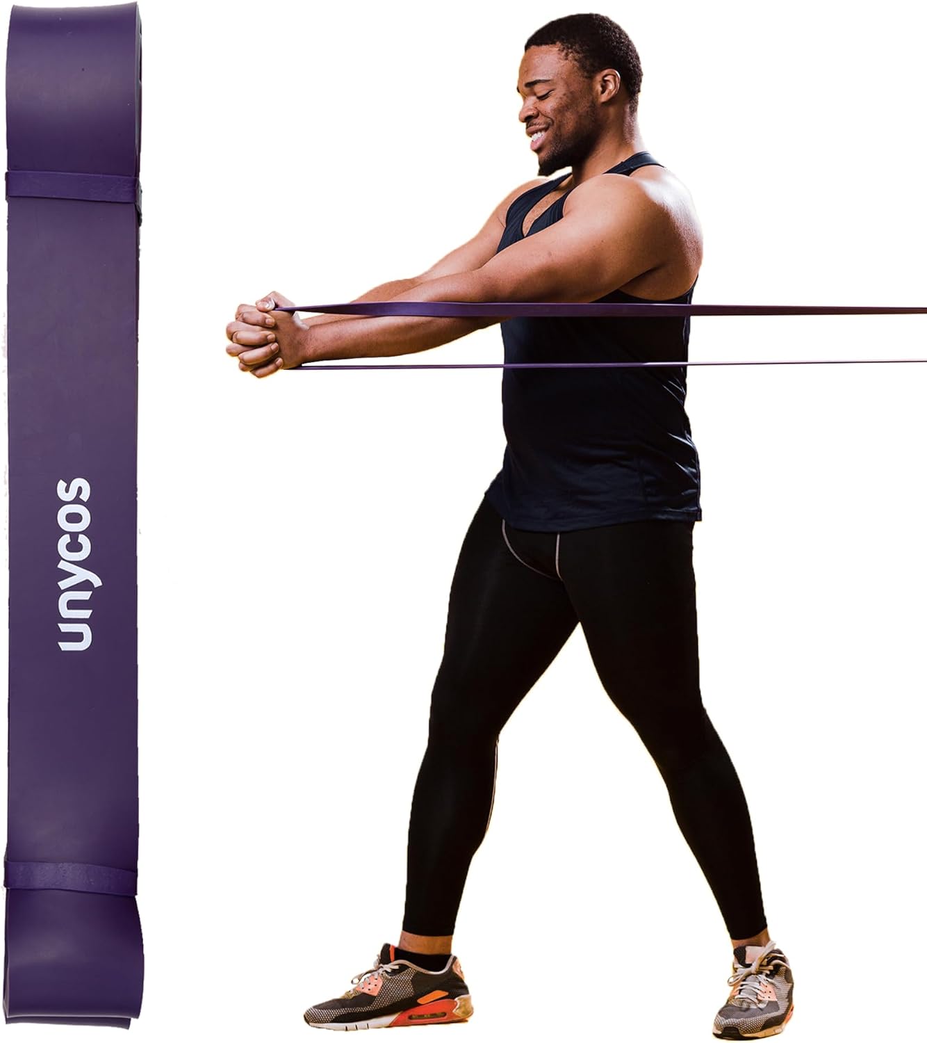 unycos – Fitness Bands 100% Latex, Resistance Bands Standard 16-39 kg, Non-Slip Band 1040 mm for Buttocks, Arms and Legs, Strength and Muscle Training (Purple)