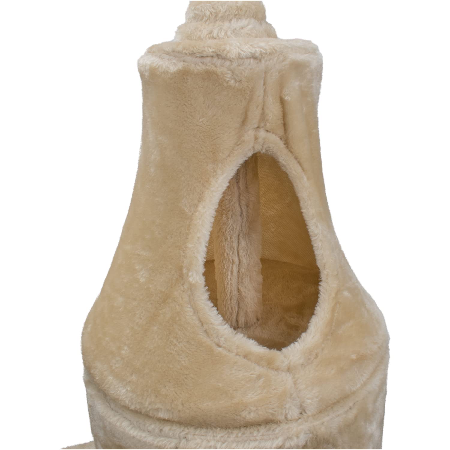 AQPET Tiragraffi Dubai 110 cm con Cuccia per Gatti Albero Parco Giochi Gioco Tira Graffi per Gatto Beige