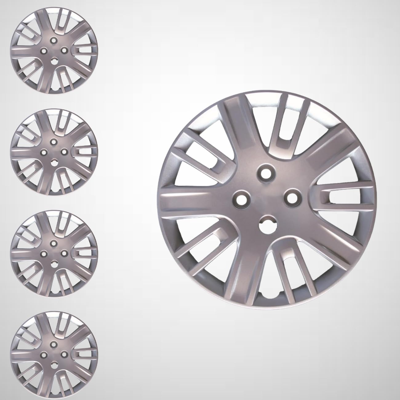 RYELDOM Set 4 Coppe Ruota 15 Pollici per Fiat Doblò dal 2006, Copricerchi Universali per Cerchi in Acciaio, Resistenti, Montaggio Facile, Design Auto