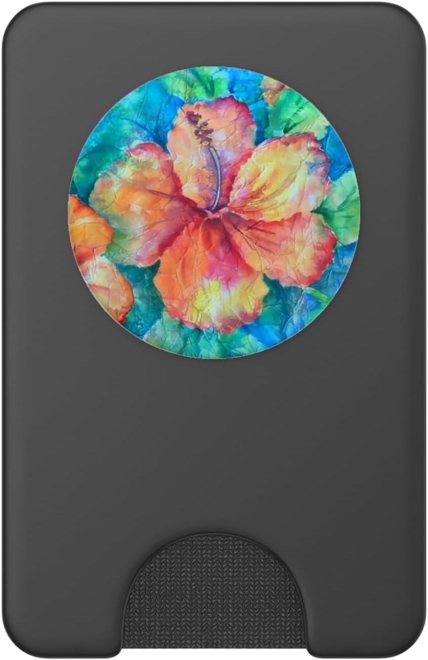 Cute Floral Hibiscus Watercolor Flower Hawaii Jungle Exotic PopSockets PopWallet for MagSafe
