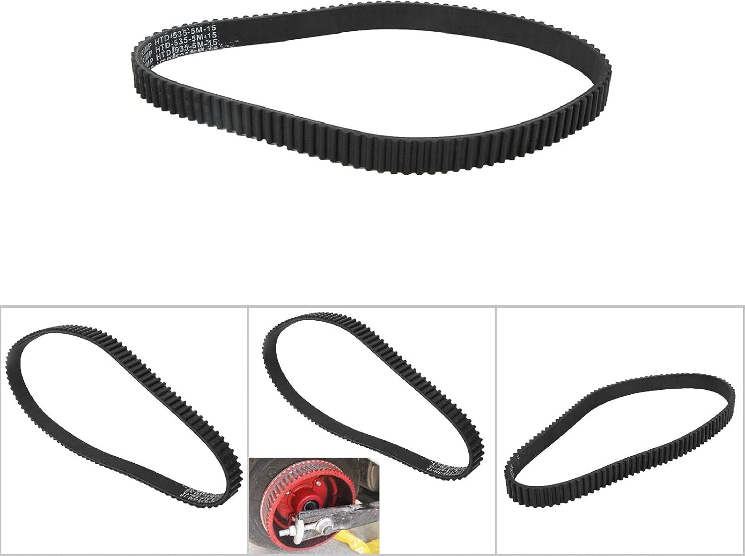 Plastic Driving Belt Band 535-5M-15 Accessory for E Scooter Electric Bike Black