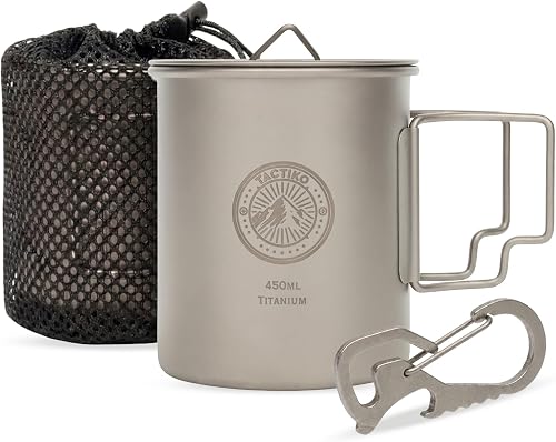 Tactiko 100% Titanium Camping Mugs | Coffee Cup or Cooking Pot