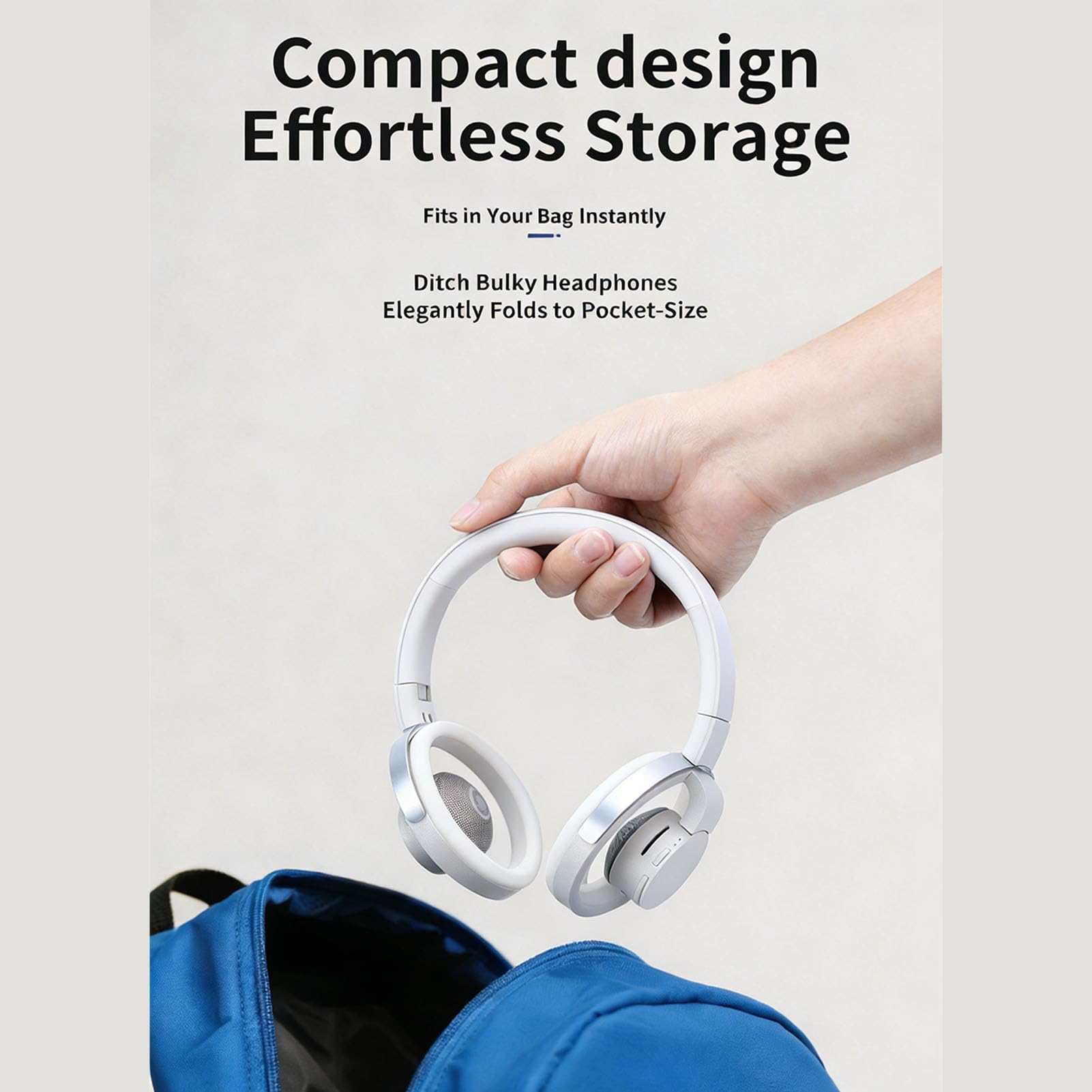 Cuffie Wireless Open Ear, Auricolari Pieghevoli Over Ear con Doppio