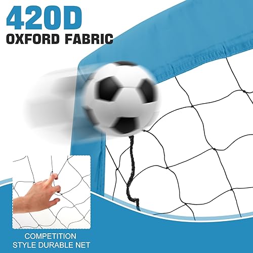 Miniatura 4 de RUNBOW Portería de fútbol portátil para niños de 5 x 3 pies para patio trasero y niños pequeños, juego de 2 con funda de transporte portátil