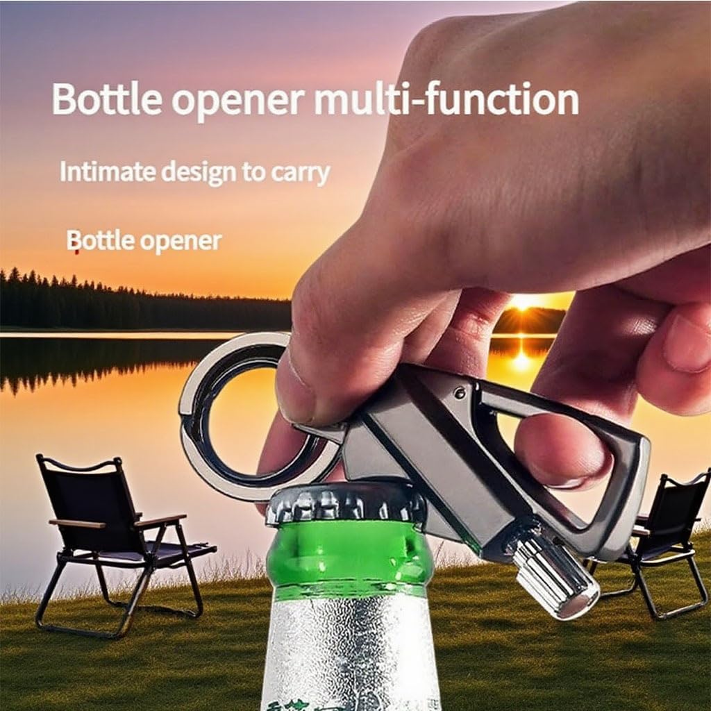 Permanent Match Infinity Lighter with Multitool Keychain Bottle Opener, Portable Multifunction Kerosene Ignition Device(2pack 2)
