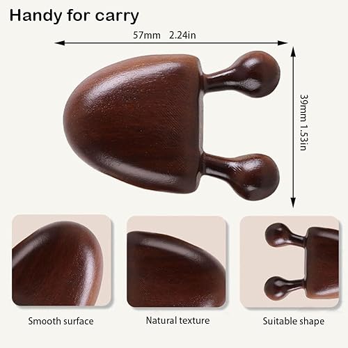 Miniatura 7 de Masajeador de cuero cabelludo de mano Gua Sha, peine de dientes anchos, peine de masaje 100% natural y peine de sándalo, pequeña herramienta de