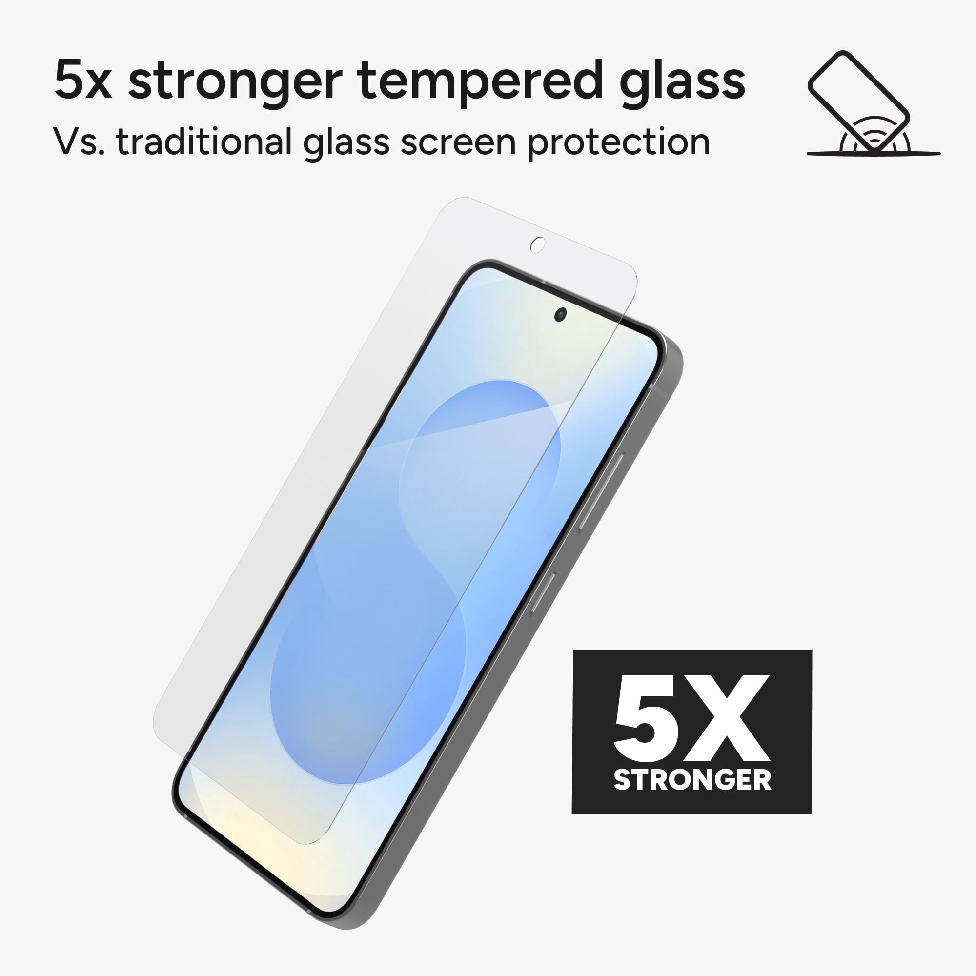 ZAGG Glass Elite - Protector de pantalla para Samsung Galaxy A36 5G - Cristal templado ultra fuerte, resistente a los arañazos, instalación EZ APK, InvisibleShield, fabricado con materiales reciclados