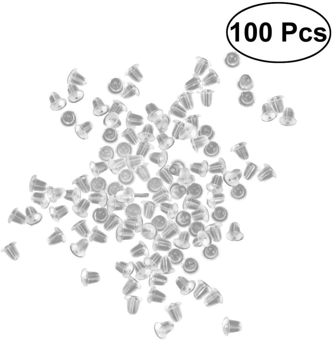 100pcs Plastic Earring Backs, White, Jewelry Findings image 2
