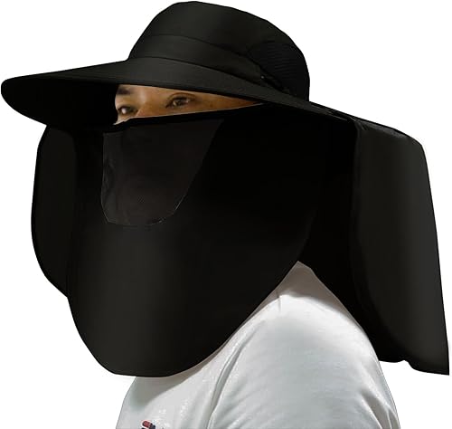Sombrero de pesca-sol para hombre, protección UV, solapa para el cuello, sombrero de pescador con cubierta facial extraíble y solapa para el cuello, disponible en Yaxa Guatemala